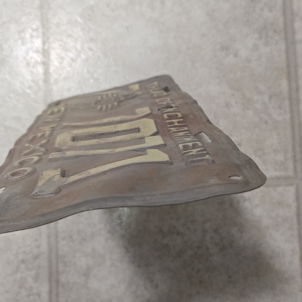 Vintage New Mexico License Plate - Rustic Brown and Gold - Picture 8 of 9
